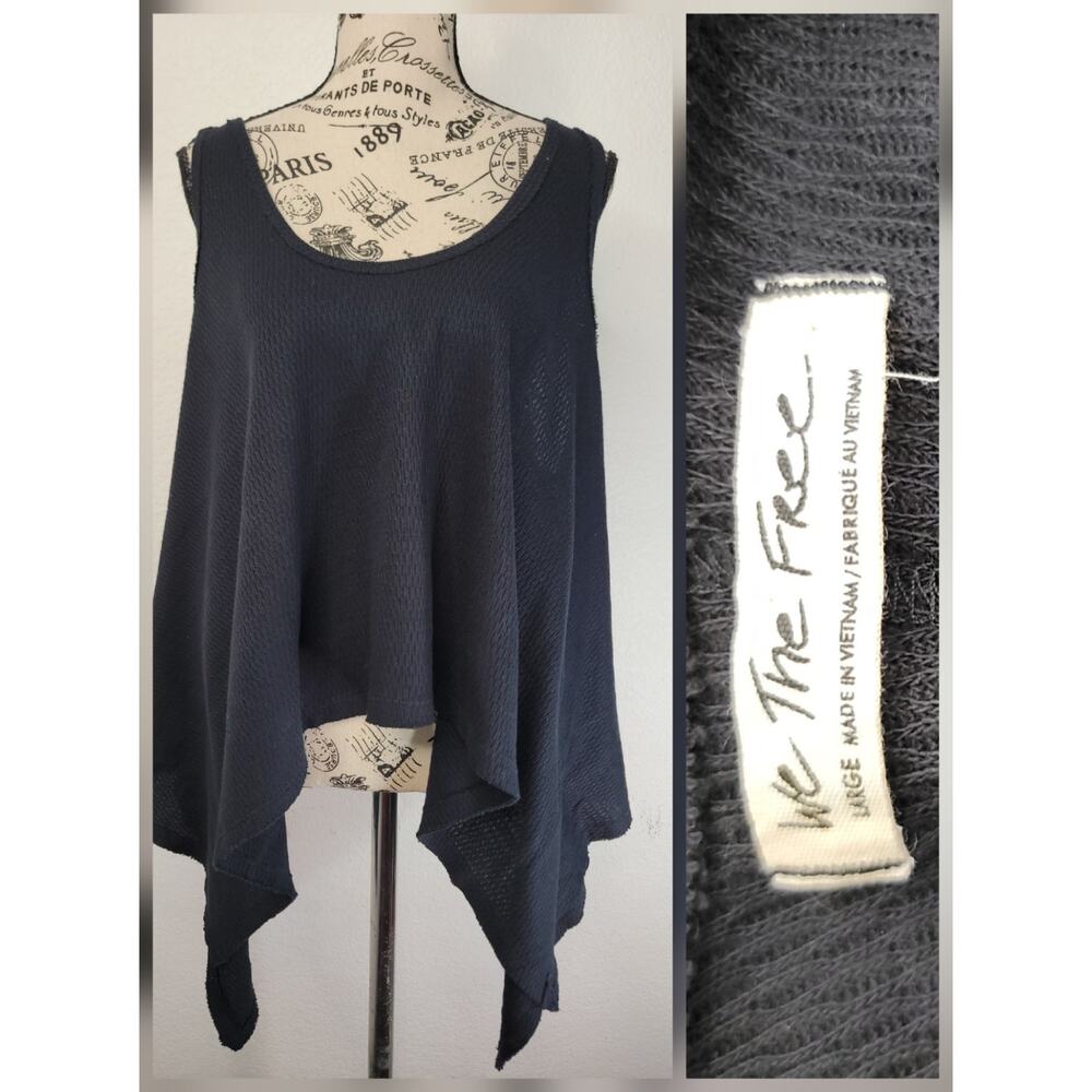 Free People Black Asymmetric Tank Top